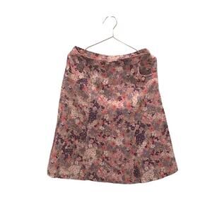 Christopher & Banks Floral Fit and Flare linen blend Skirt size 8 petite
